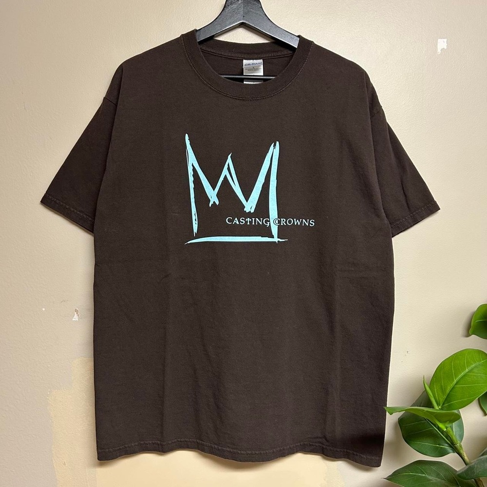 Vintage Casting Crowns Band Shirt Mens Large Brown Y2K Gildan Ultra Cotton Tee